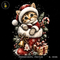 Gatinho Casaco de Papai Noel Meia de Natal Estampa