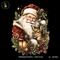Papai Noel Abraçando Filhote de Cervo Estampa