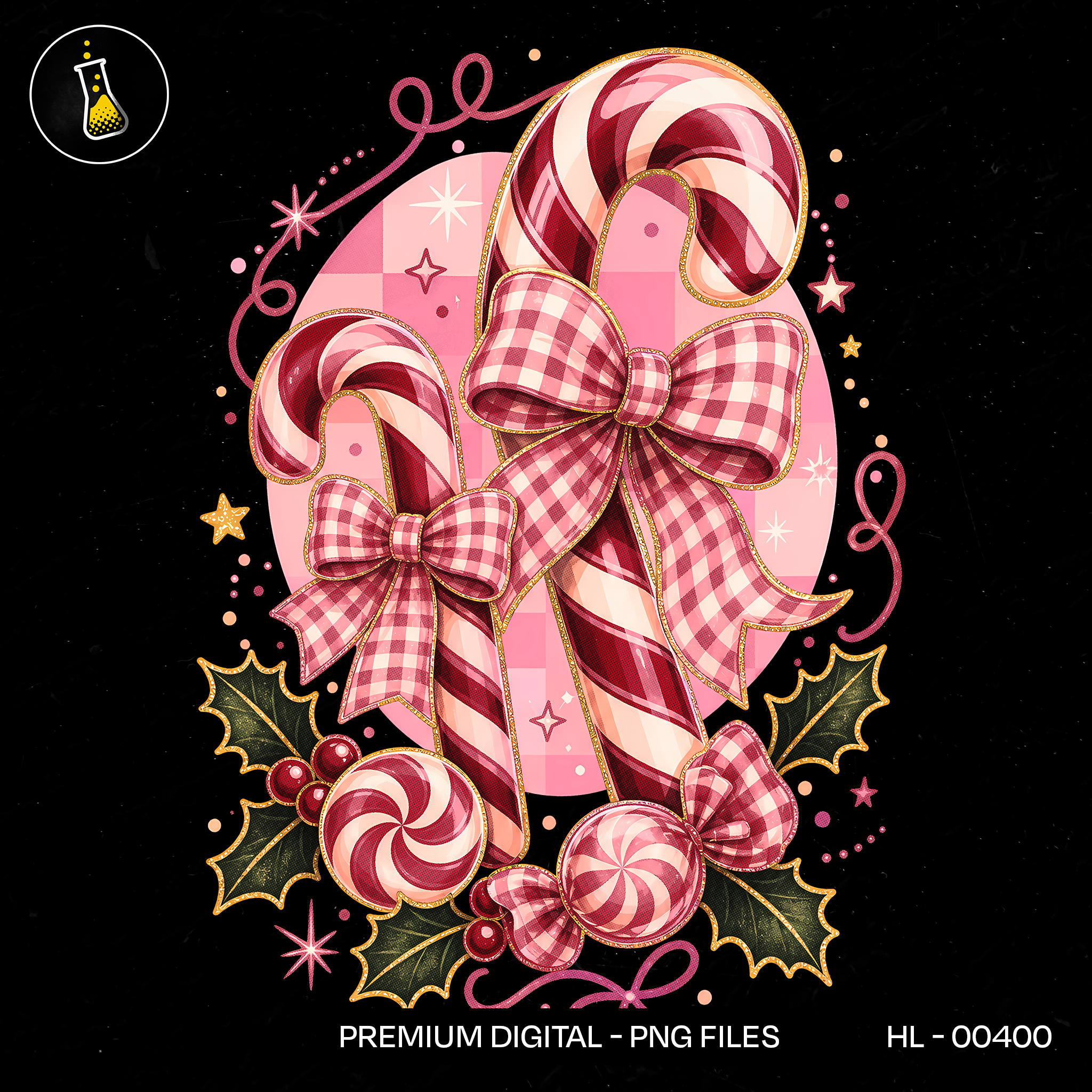Bengala Doce Xadrez Rosa Estampa