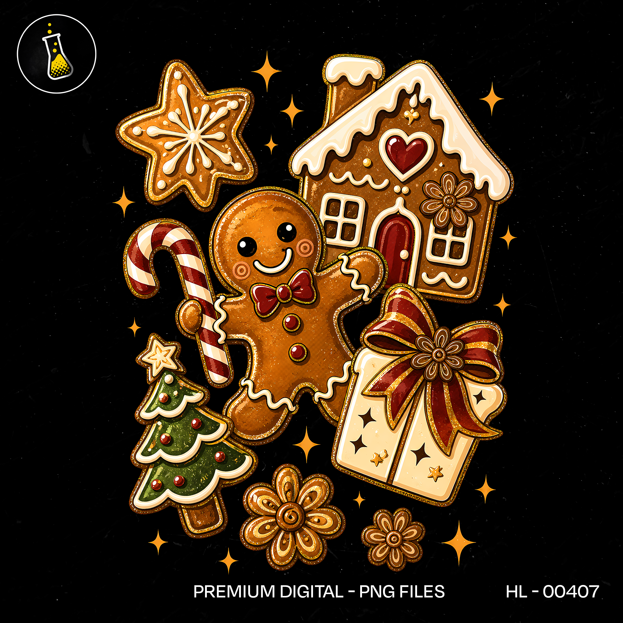 Homem-Biscoito Biscoitos de Natal Estampa