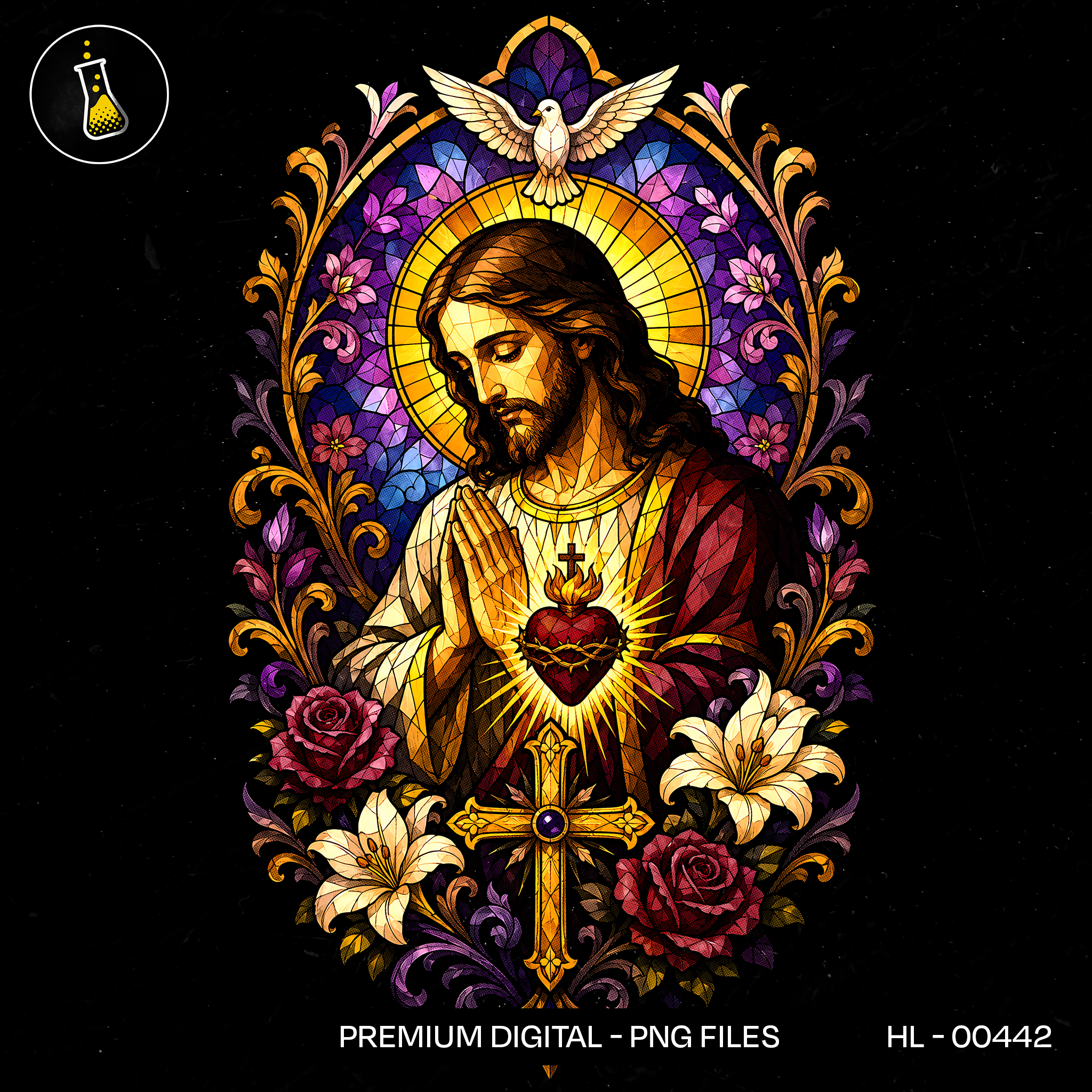 Cristo Orando Sagrado Coração Estampa