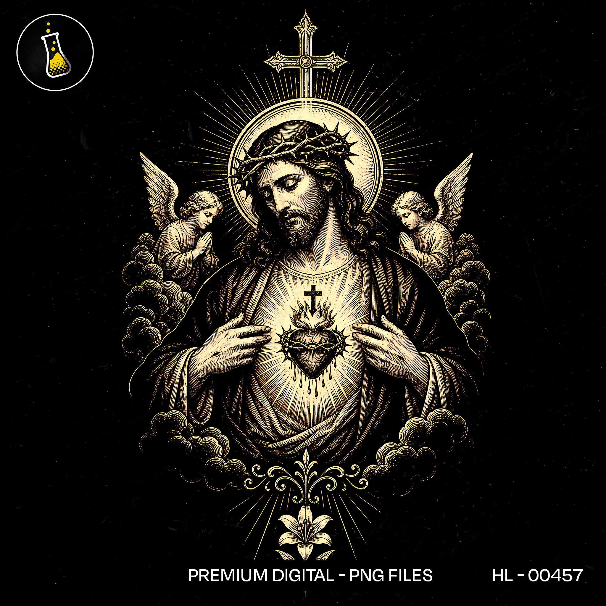 Cristo Sagrado Coração Abençoando Estampa