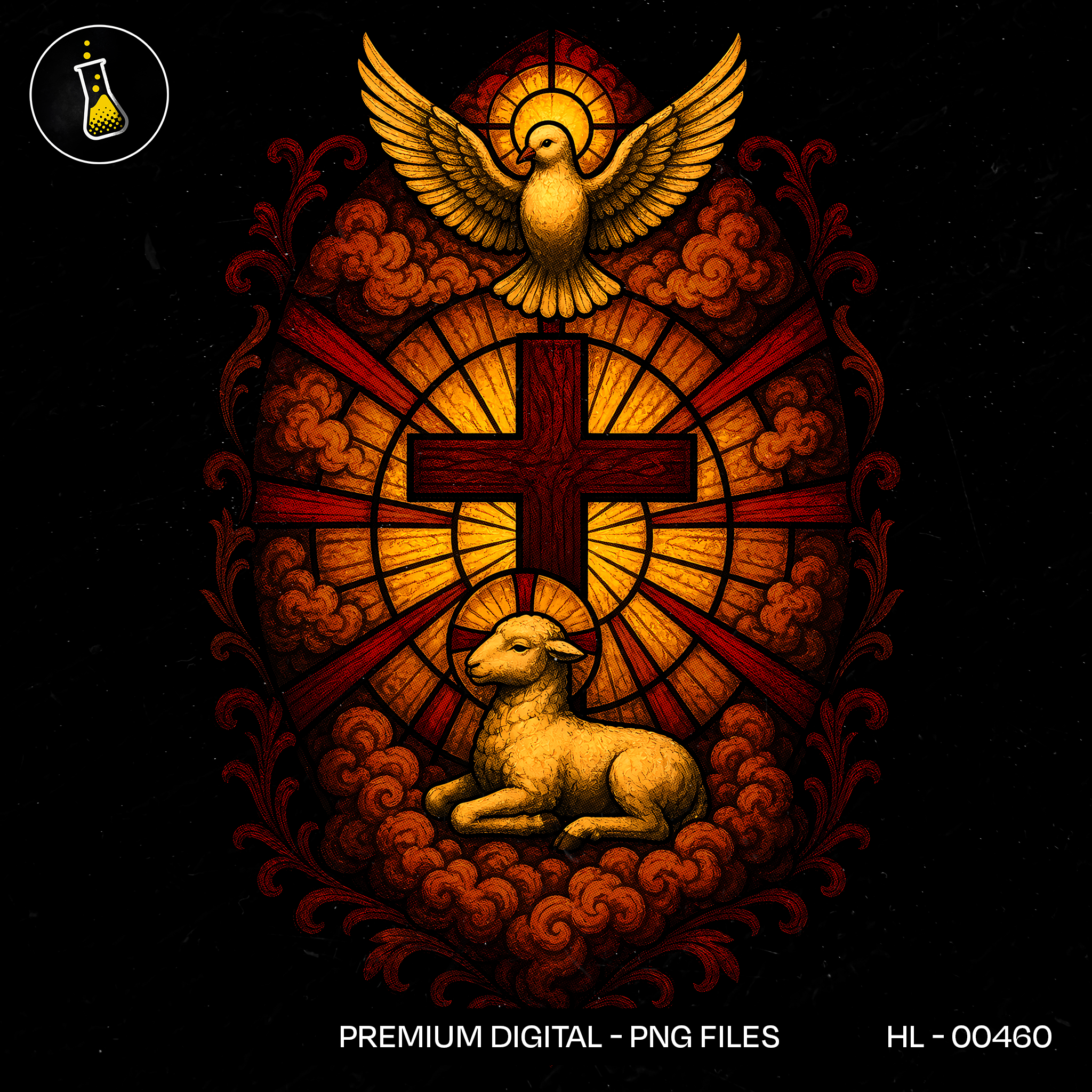 Cordeiro de Deus Vitral Estampa