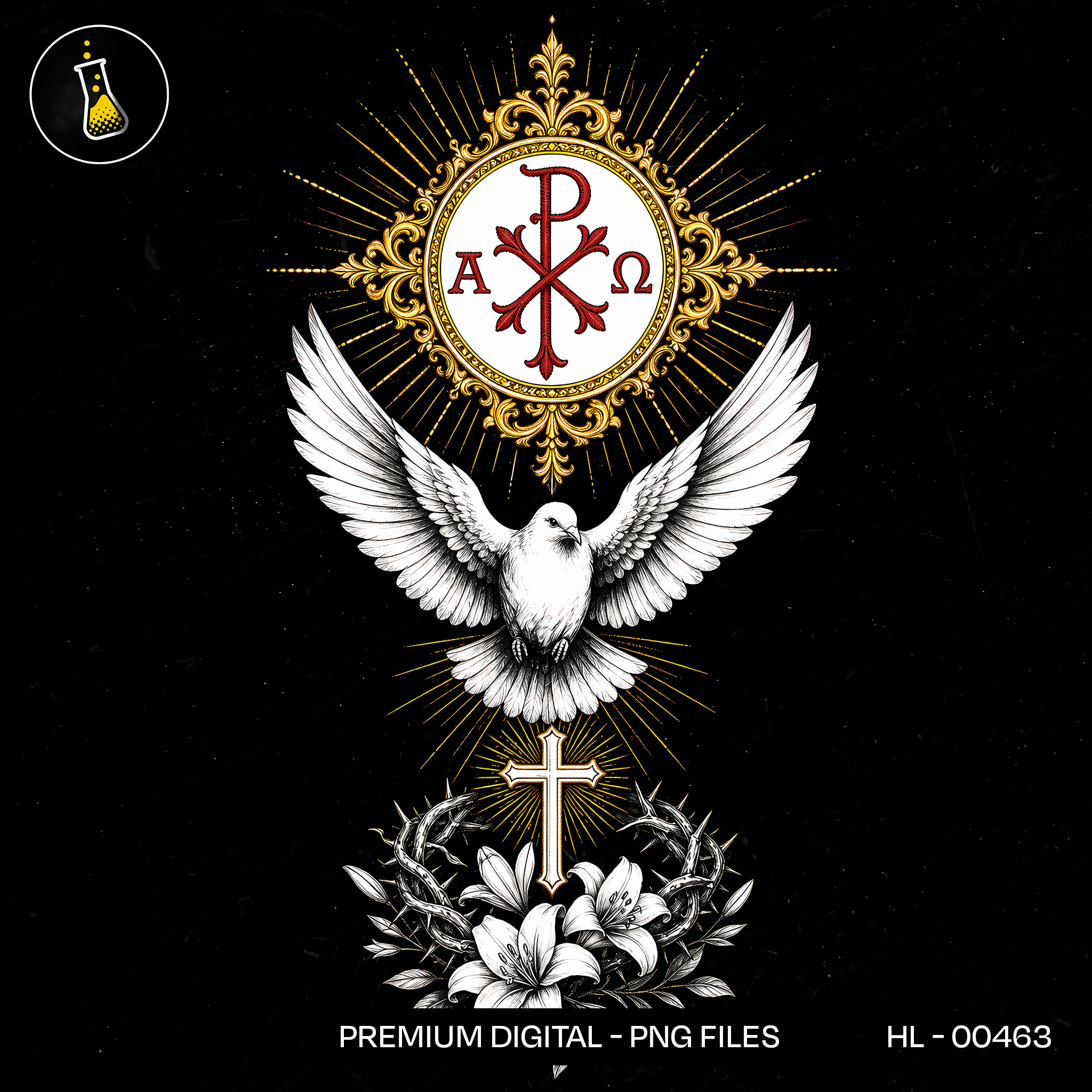 Chi Rho Alfa e Ômega Estampa