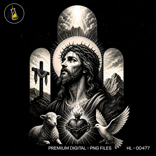 Cristo Cordeiro e Pomba Estampa